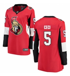 Women's Ottawa Senators #5 Cody Ceci Fanatics Branded Red Home Breakaway NHL Jersey