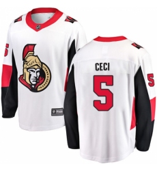 Youth Ottawa Senators #5 Cody Ceci Fanatics Branded White Away Breakaway NHL Jersey
