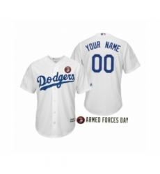 2019 Armed Forces Day Custom Los Angeles Dodgers White Cool Base Jersey