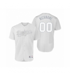 Men's Los Angeles Dodgers Custom White 2019 Players Weekend Nickname Authentic Jersey