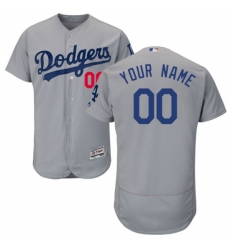 Men's Los Angeles Dodgers Majestic Alternate Road Gray Flex Base Authentic Collection Custom Jersey