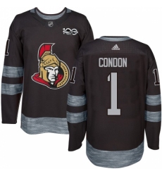 Men's Adidas Ottawa Senators #1 Mike Condon Authentic Black 1917-2017 100th Anniversary NHL Jersey Men's Adidas Ottawa Senators #1 Mike Condon Authentic Black 1917-2017 100th Anniversary NHL Jersey