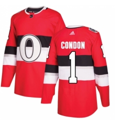 Men's Adidas Ottawa Senators #1 Mike Condon Authentic Red 2017 100 Classic NHL Jersey Men's Adidas Ottawa Senators #1 Mike Condon Authentic Red 2017 100 Classic NHL Jersey