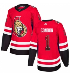 Men's Adidas Ottawa Senators #1 Mike Condon Authentic Red Drift Fashion NHL Jersey