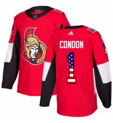 Men's Adidas Ottawa Senators #1 Mike Condon Authentic Red USA Flag Fashion NHL Jersey Men's Adidas Ottawa Senators #1 Mike Condon Authentic Red USA Flag Fashion NHL Jersey