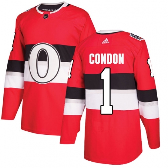 Youth Adidas Ottawa Senators #1 Mike Condon Authentic Red 2017 100 Classic NHL Jersey Youth Adidas Ottawa Senators #1 Mike Condon Authentic Red 2017 100 Classic NHL Jersey