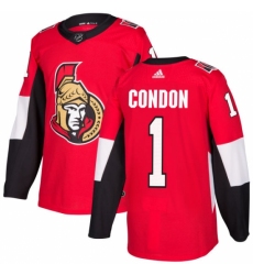 Youth Adidas Ottawa Senators #1 Mike Condon Authentic Red Home NHL Jersey
