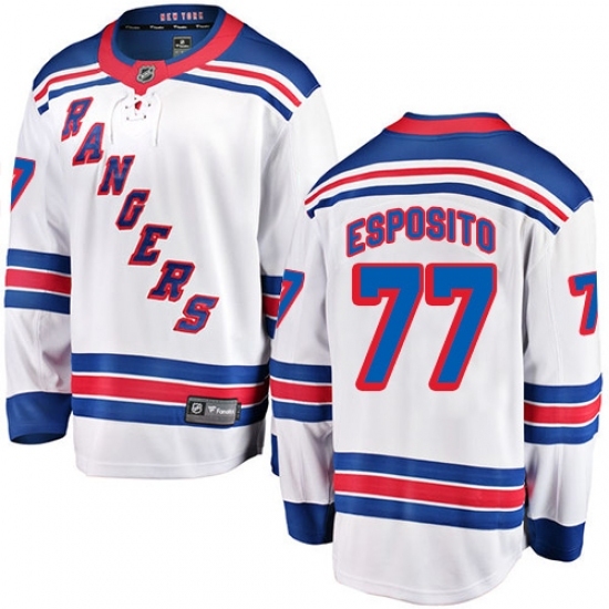 Men's New York Rangers #77 Phil Esposito Fanatics Branded White Away Breakaway NHL Jersey Men's New York Rangers #77 Phil Esposito Fanatics Branded White Away Breakaway NHL Jersey