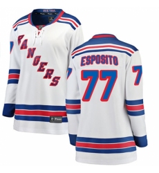 Women's New York Rangers #77 Phil Esposito Fanatics Branded White Away Breakaway NHL Jersey