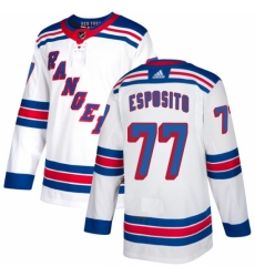 Youth Reebok New York Rangers #77 Phil Esposito Authentic White Away NHL Jersey