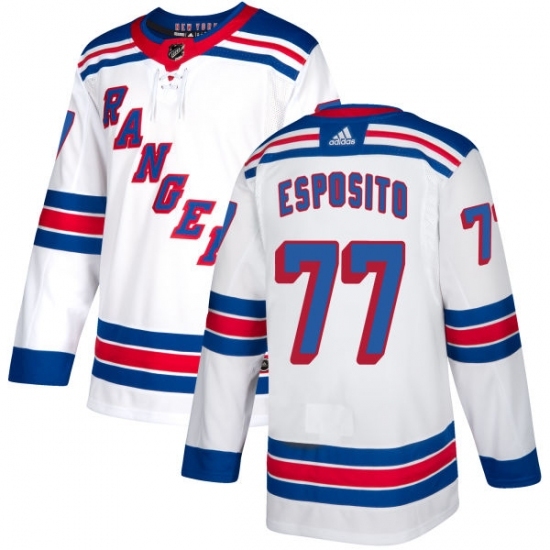 Youth Reebok New York Rangers #77 Phil Esposito Authentic White Away NHL Jersey Youth Reebok New York Rangers #77 Phil Esposito Authentic White Away NHL Jersey