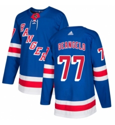 Men's Adidas New York Rangers #77 Anthony DeAngelo Authentic Royal Blue Home NHL Jersey
