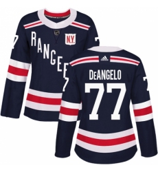 Women's Adidas New York Rangers #77 Anthony DeAngelo Authentic Navy Blue 2018 Winter Classic NHL Jersey