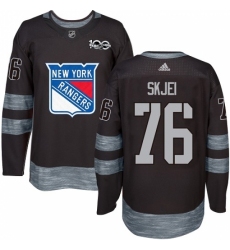 Men's Adidas New York Rangers #76 Brady Skjei Authentic Black 1917-2017 100th Anniversary NHL Jersey