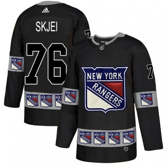 Men's Adidas New York Rangers #76 Brady Skjei Authentic Black Team Logo Fashion NHL Jersey Men's Adidas New York Rangers #76 Brady Skjei Authentic Black Team Logo Fashion NHL Jersey