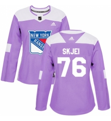 Women's Adidas New York Rangers #76 Brady Skjei Authentic Purple Fights Cancer Practice NHL Jersey