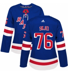 Women's Adidas New York Rangers #76 Brady Skjei Authentic Royal Blue Home NHL Jersey