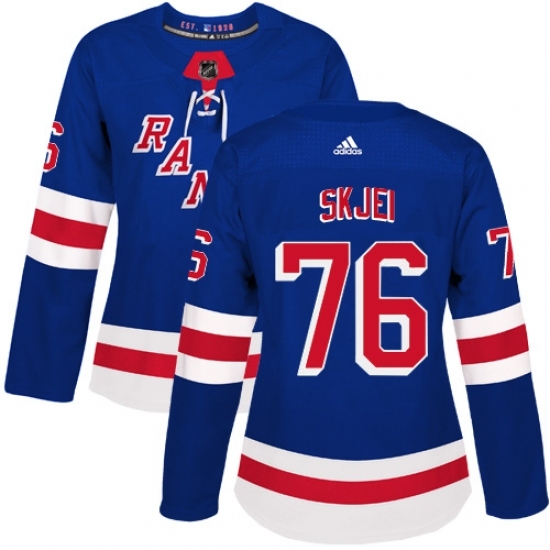 Women's Adidas New York Rangers #76 Brady Skjei Authentic Royal Blue Home NHL Jersey Women's Adidas New York Rangers #76 Brady Skjei Authentic Royal Blue Home NHL Jersey