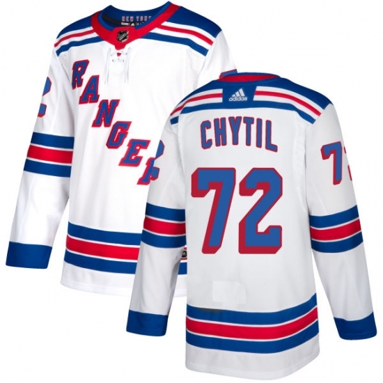 Youth Adidas New York Rangers #72 Filip Chytil Authentic White Away NHL Jersey Youth Adidas New York Rangers #72 Filip Chytil Authentic White Away NHL Jersey