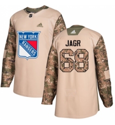 Men's Adidas New York Rangers #68 Jaromir Jagr Authentic Camo Veterans Day Practice NHL Jersey