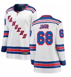 Women's New York Rangers #68 Jaromir Jagr Fanatics Branded White Away Breakaway NHL Jersey