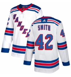 Men's Adidas New York Rangers #42 Brendan Smith Authentic White Away NHL Jersey