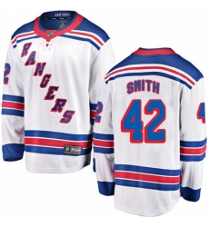 Men's New York Rangers #42 Brendan Smith Fanatics Branded White Away Breakaway NHL Jersey