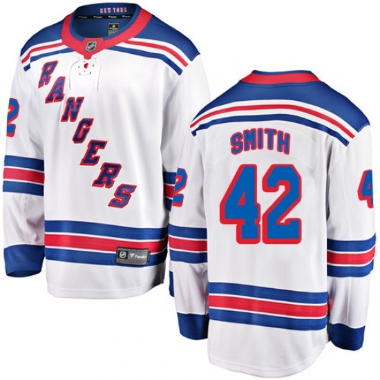 Men's New York Rangers #42 Brendan Smith Fanatics Branded White Away Breakaway NHL Jersey Men's New York Rangers #42 Brendan Smith Fanatics Branded White Away Breakaway NHL Jersey