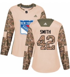Women's Adidas New York Rangers #42 Brendan Smith Authentic Camo Veterans Day Practice NHL Jersey
