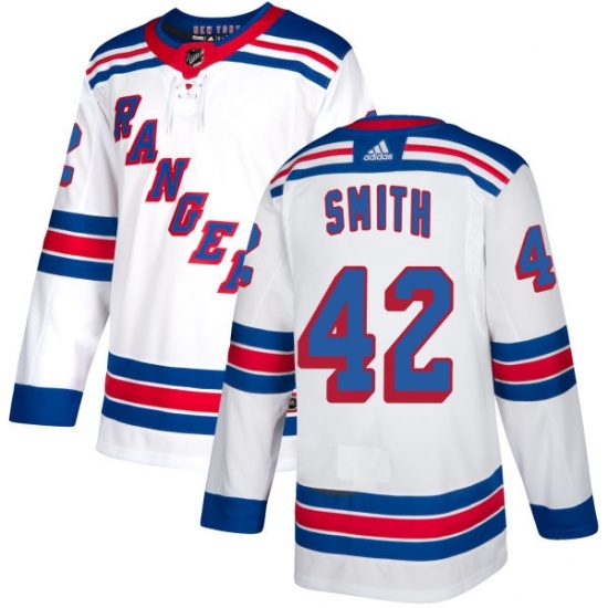 Women's Adidas New York Rangers #42 Brendan Smith Authentic White Away NHL Jersey Women's Adidas New York Rangers #42 Brendan Smith Authentic White Away NHL Jersey
