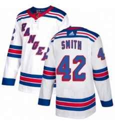 Youth Adidas New York Rangers #42 Brendan Smith Authentic White Away NHL Jersey