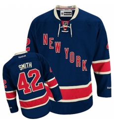 Youth Reebok New York Rangers #42 Brendan Smith Authentic Navy Blue Third NHL Jersey