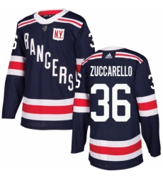 Youth Adidas New York Rangers #36 Mats Zuccarello Authentic Navy Blue 2018 Winter Classic NHL Jersey
