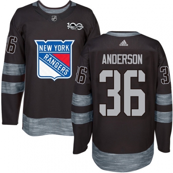 Men's Adidas New York Rangers #36 Glenn Anderson Authentic Black 1917-2017 100th Anniversary NHL Jersey Men's Adidas New York Rangers #36 Glenn Anderson Authentic Black 1917-2017 100th Anniversary NHL Jersey