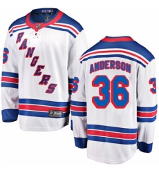 Men's New York Rangers #36 Glenn Anderson Fanatics Branded White Away Breakaway NHL Jersey