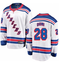 Men's New York Rangers #28 Tie Domi Fanatics Branded White Away Breakaway NHL Jersey