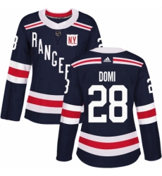 Women's Adidas New York Rangers #28 Tie Domi Authentic Navy Blue 2018 Winter Classic NHL Jersey