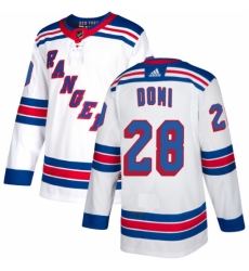 Women's Reebok New York Rangers #28 Tie Domi Authentic White Away NHL Jersey