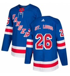 Men's Adidas New York Rangers #26 Martin St. Louis Authentic Royal Blue Home NHL Jersey