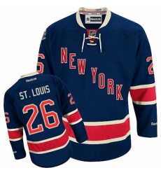 Men's Reebok New York Rangers #26 Martin St. Louis Authentic Navy Blue Third NHL Jersey
