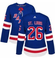 Women's Adidas New York Rangers #26 Martin St. Louis Authentic Royal Blue Home NHL Jersey