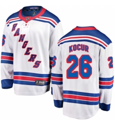 Youth New York Rangers #26 Joe Kocur Fanatics Branded White Away Breakaway NHL Jersey