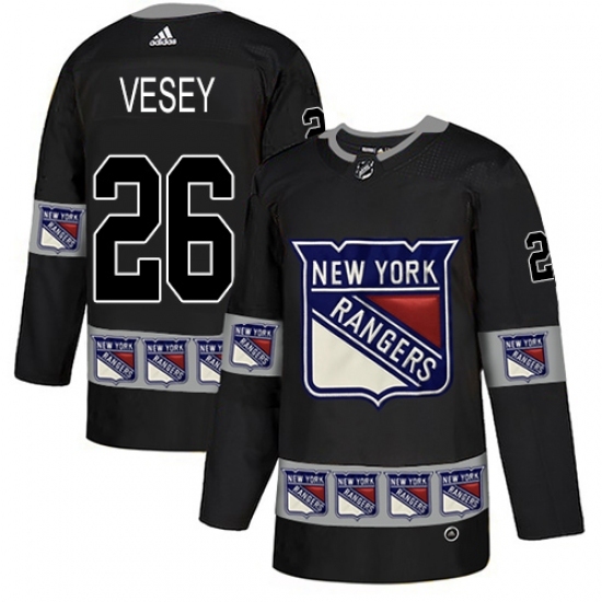 Men's Adidas New York Rangers #26 Jimmy Vesey Authentic Black Team Logo Fashion NHL Jersey Men's Adidas New York Rangers #26 Jimmy Vesey Authentic Black Team Logo Fashion NHL Jersey