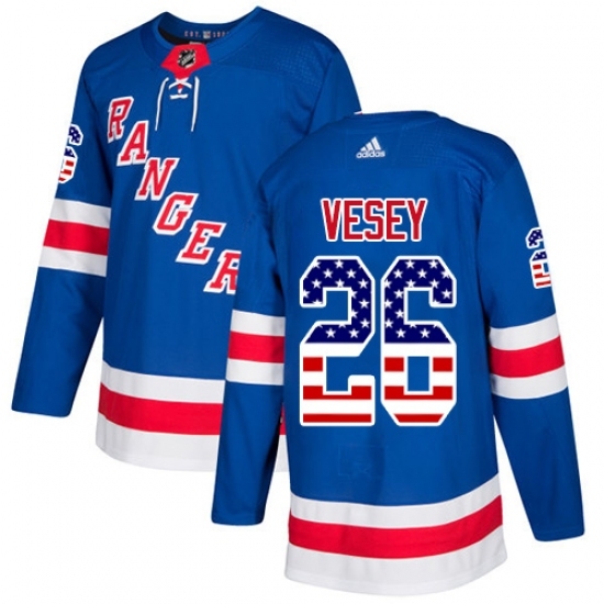 Men's Adidas New York Rangers #26 Jimmy Vesey Authentic Royal Blue USA Flag Fashion NHL Jersey Men's Adidas New York Rangers #26 Jimmy Vesey Authentic Royal Blue USA Flag Fashion NHL Jersey