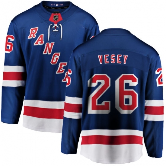 Men's New York Rangers #26 Jimmy Vesey Fanatics Branded Royal Blue Home Breakaway NHL Jersey Men's New York Rangers #26 Jimmy Vesey Fanatics Branded Royal Blue Home Breakaway NHL Jersey