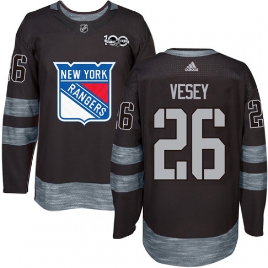 Men's Reebok New York Rangers #26 Jimmy Vesey Authentic Black 1917-2017 100th Anniversary NHL Jersey Men's Reebok New York Rangers #26 Jimmy Vesey Authentic Black 1917-2017 100th Anniversary NHL Jersey