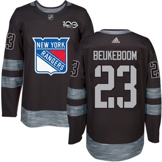 Men's Adidas New York Rangers #23 Jeff Beukeboom Authentic Black 1917-2017 100th Anniversary NHL Jersey Men's Adidas New York Rangers #23 Jeff Beukeboom Authentic Black 1917-2017 100th Anniversary NHL Jersey