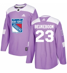 Men's Adidas New York Rangers #23 Jeff Beukeboom Authentic Purple Fights Cancer Practice NHL Jersey