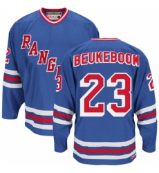 Men's CCM New York Rangers #23 Jeff Beukeboom Authentic Royal Blue Heroes of Hockey Alumni Throwback NHL Jersey