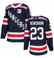 Youth Adidas New York Rangers #23 Jeff Beukeboom Authentic Navy Blue 2018 Winter Classic NHL Jersey